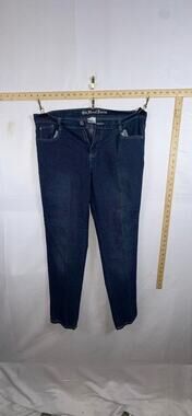 Old Skool Denim Jeans Womens 14 Dark Wash Straight Leg Stretch Blue Jeans
